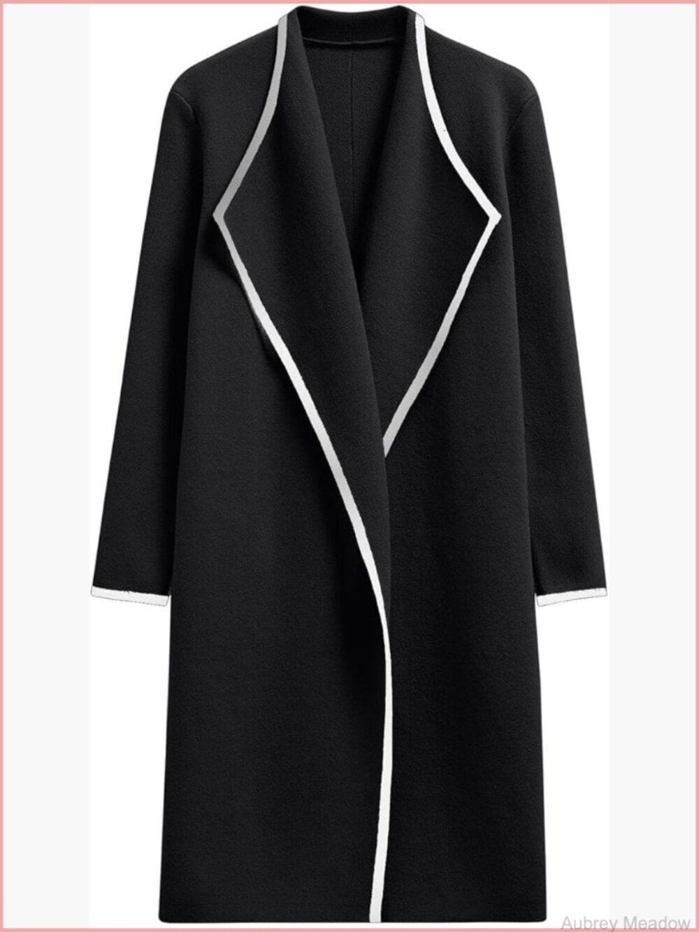 Open Front Knit Cardigan with Pockets Lightweight Long Coat